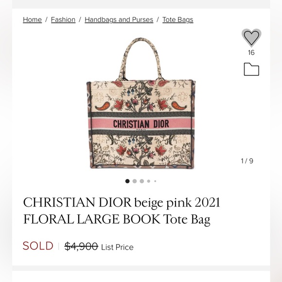 DIOR Large Floral Book Tote - Picture 10 of 10